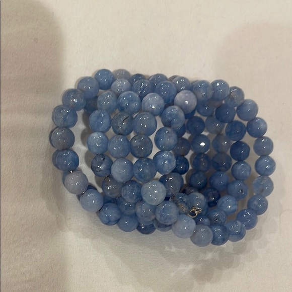 Blue Beaded Stretchy Bracelet - Picture 3 of 3